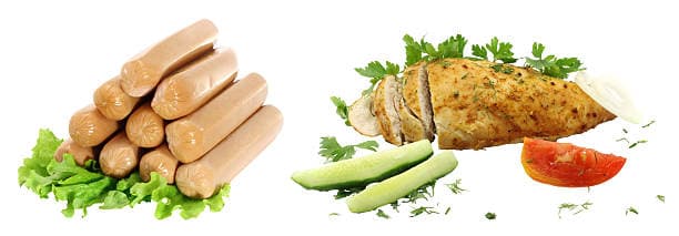 سوسیس مرغ کیلویی آماده برای پخت سریع در آشپزی روزانه